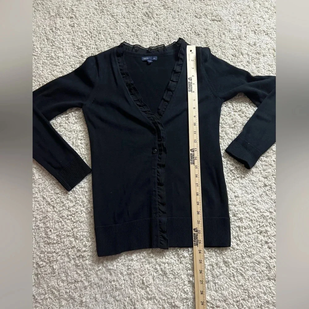 Big Kids Gap Size XL Black Ruffled Cardigan Sweater
